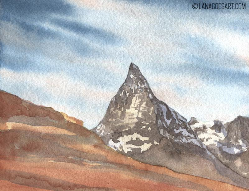 Aquarell Tutorial Berge