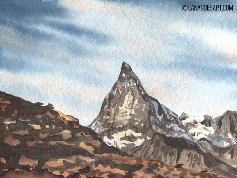 Aquarell Anleitung Berge