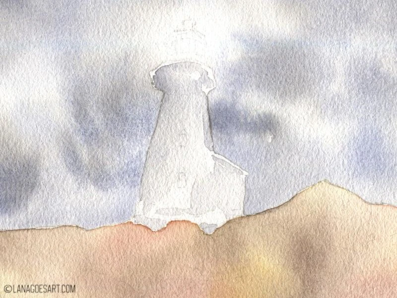 Tutorial Aquarell Leuchtturm von lanagoesart.com