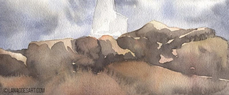 Tutorial Aquarell Leuchtturm von lanagoesart.com