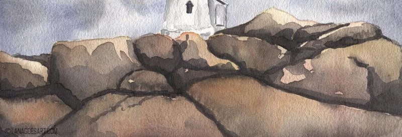 Tutorial Aquarell Leuchtturm von lanagoesart.com