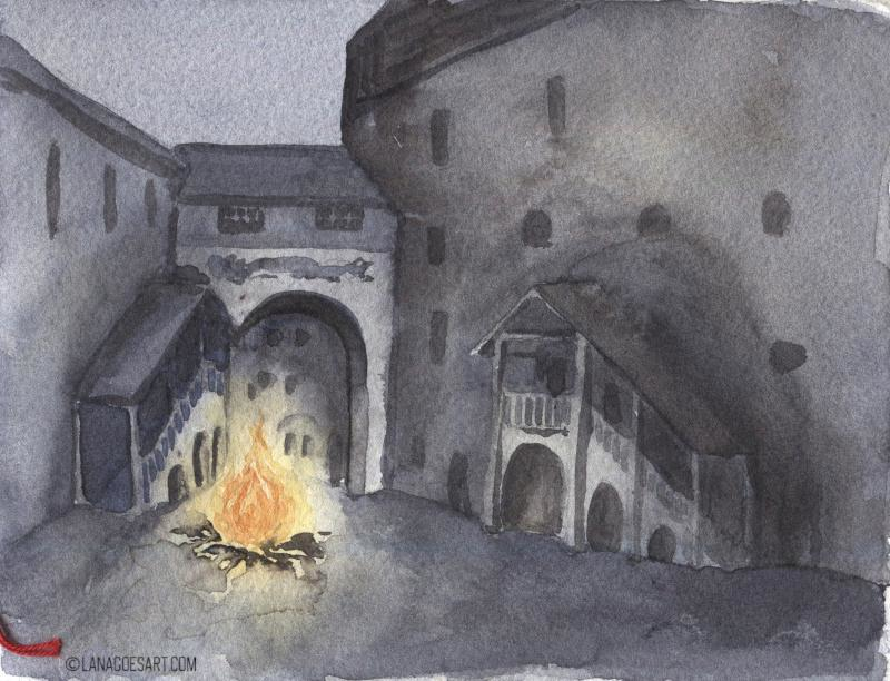 watercolor painting tutorial castle