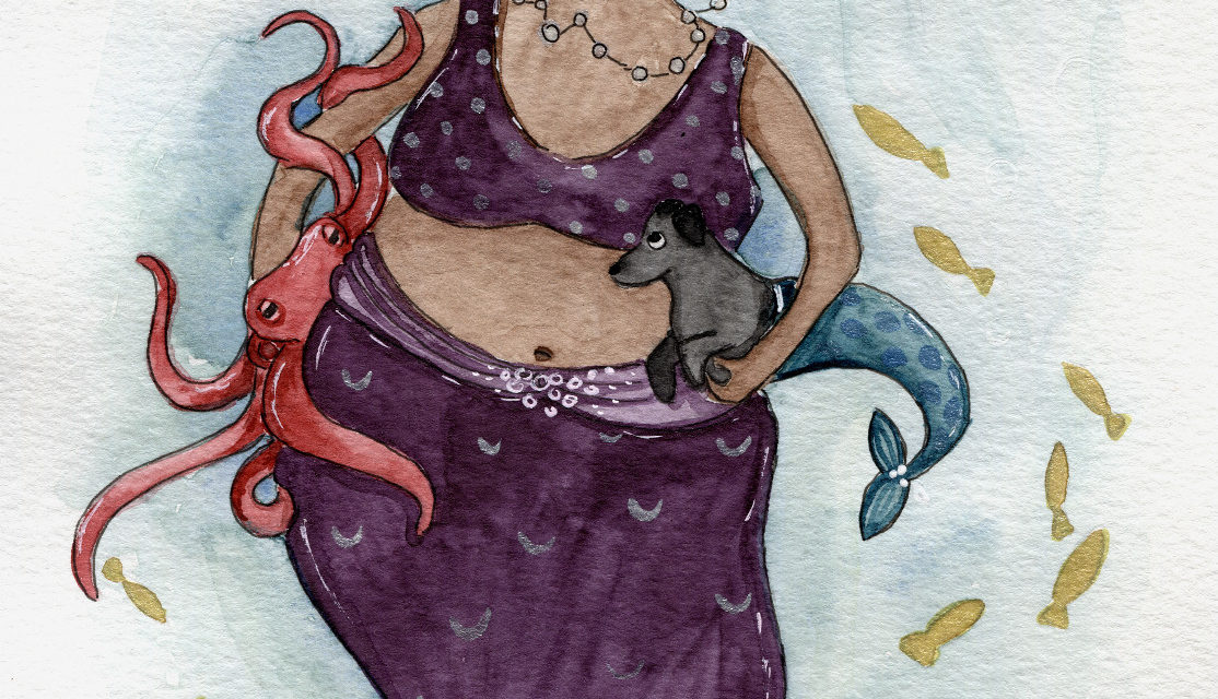 Aquarell Illustration: Meerjungfrau/ Watercolor Illustration: Mermaid
