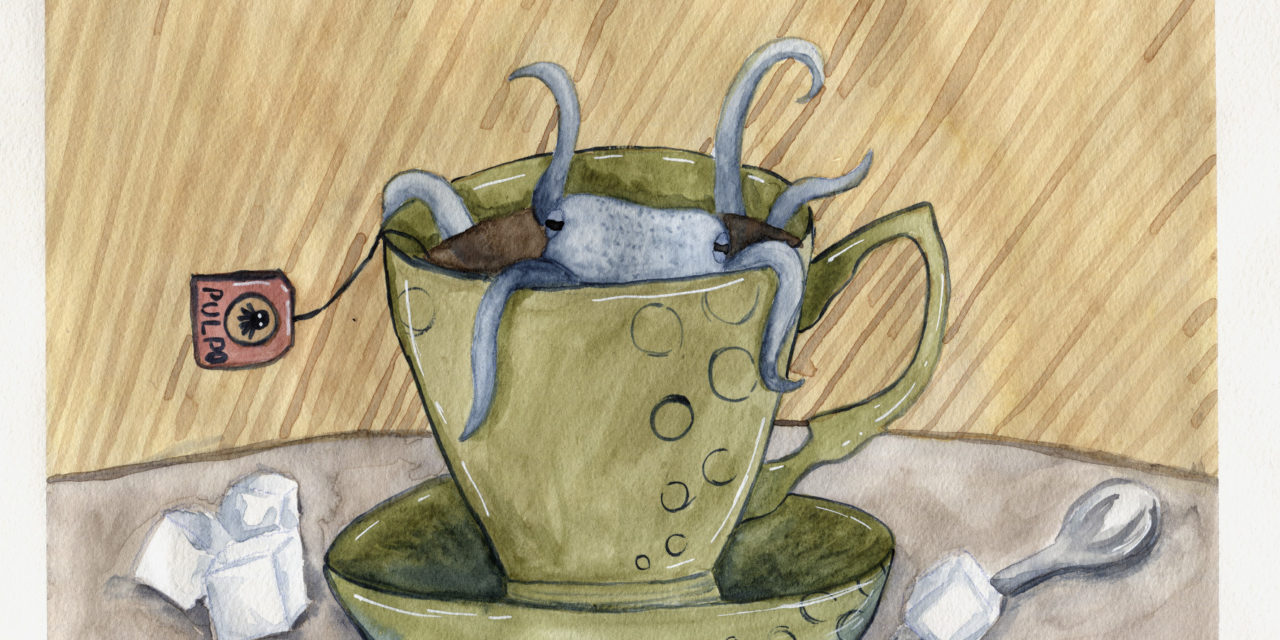 Aquarell Illustration: Ein Tee mit Frank/ Watercolor Illustration: Tea with Frank