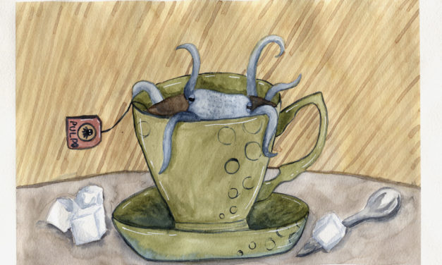 Aquarell Illustration: Ein Tee mit Frank/ Watercolor Illustration: Tea with Frank
